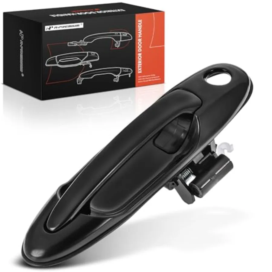 Front Right Passenger Side Exterior Door Handle Compatible with Toyota Tundra 2000-2006 Sequoia 2001-2007 Smooth Black Replace#