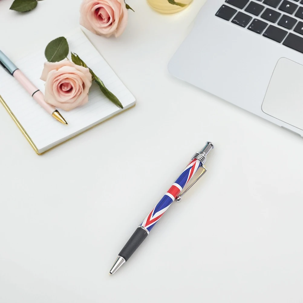 

10pcs Flag Ballpoint Pen Smooth Writing Use Pen School Use Black Ink Comfortable Grip Desk Accessory