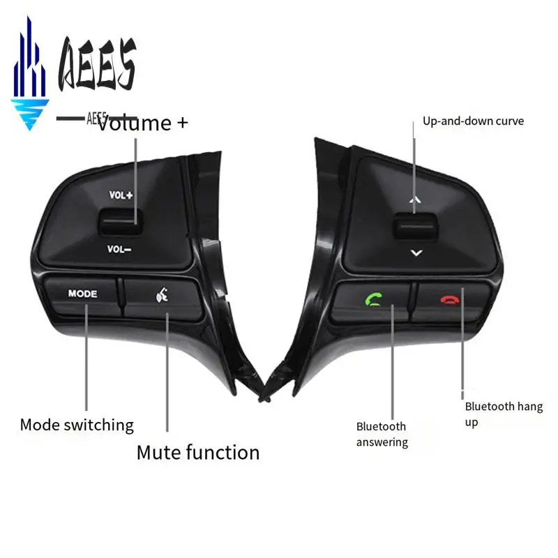 

AEE5-Car Multifunction Steering Wheel Button Control Volume Switch For KIA K2 Rio 2011-2016 Gloss Black