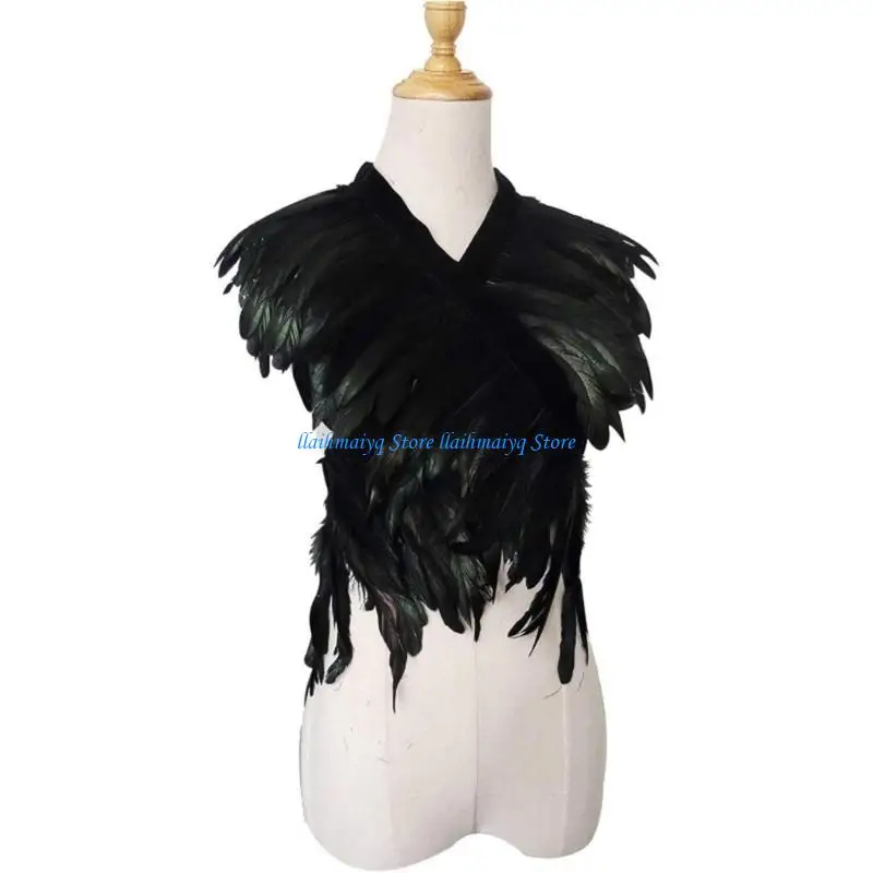 573B Stylish Polyester Collar Accessory Festival Shrug Cosplay Shoulder Wrap For Role Playing And Theme Parties