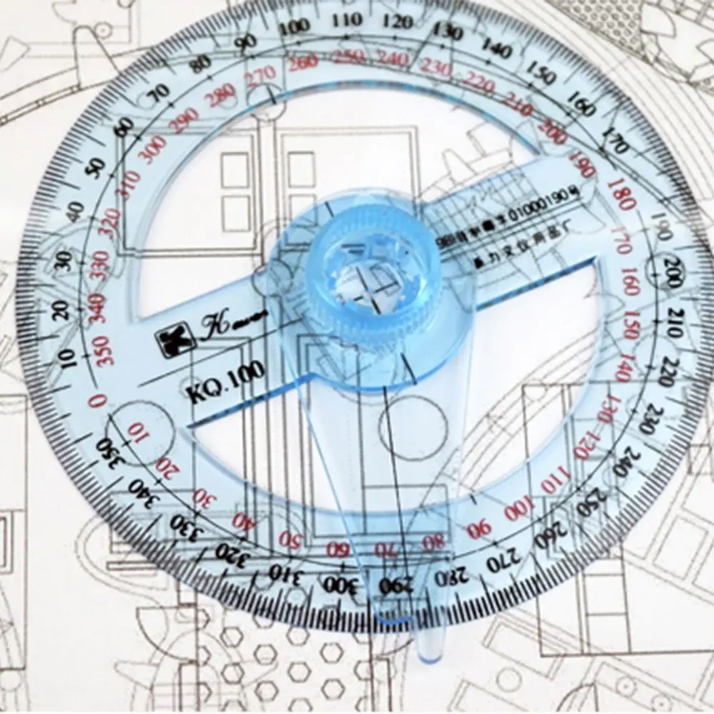 Round Durable Drafting Supplies 360 Degree School Pointer Measuring Tool Protractor Ruler view 5