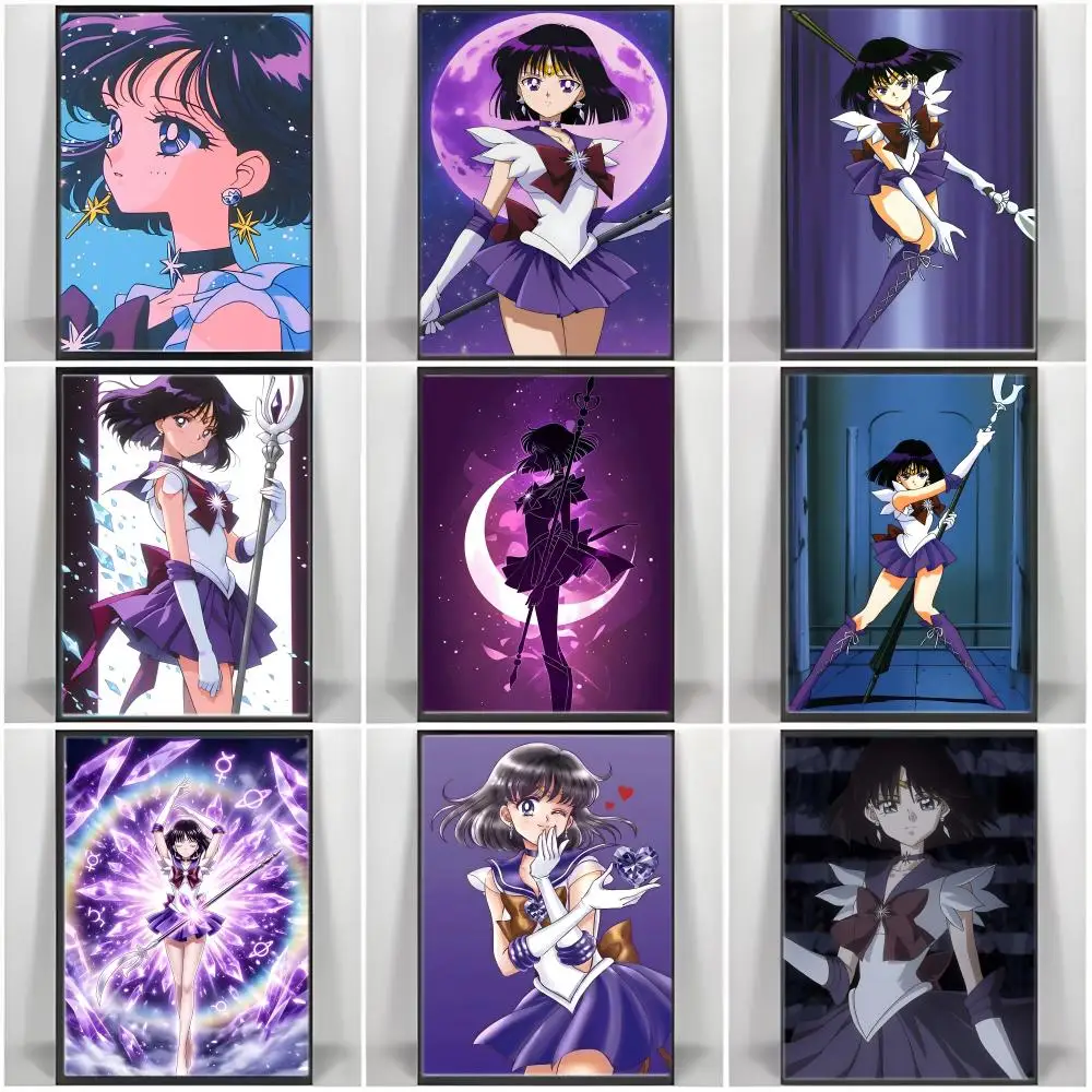 Dark Anime Girl Tomoe Hotaru Poster  Self-adhesive Art Waterproof Paper Sticker Coffee House Bar Room Wall Decor