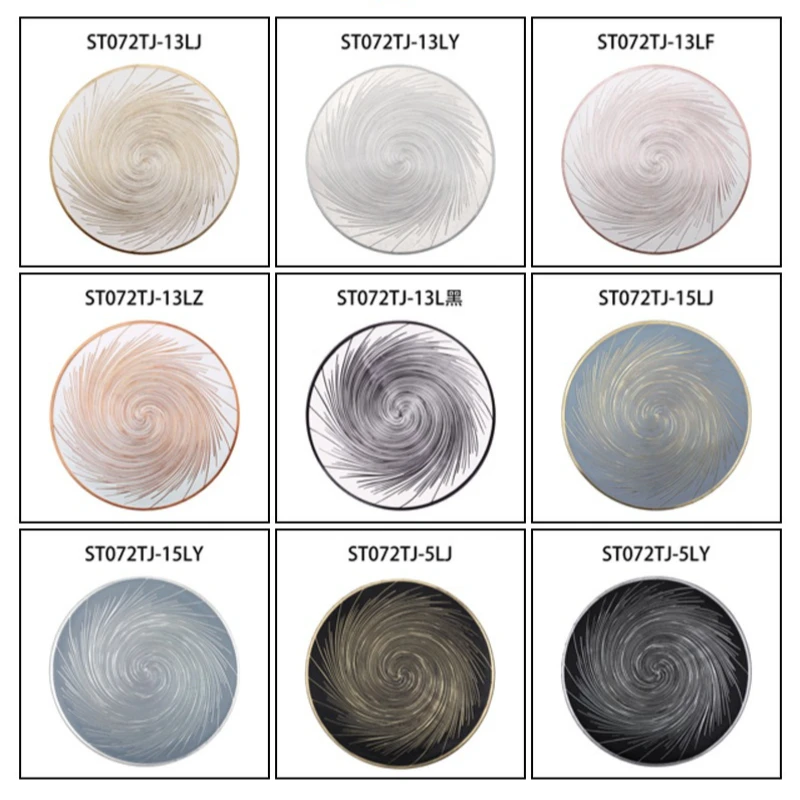 

Oil Resistant, Waterproof, and Anti Slip Dining Table Mat, Home Creative Circular Vortex PVC Kitchen Coaster