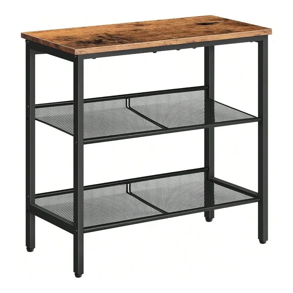 

Table, 3 Tier Narrow Side Table, Nightstand With 2 Flat Or Slant Adjustable Shelves Small Spaces, Hallway, Living Room, Bedroom