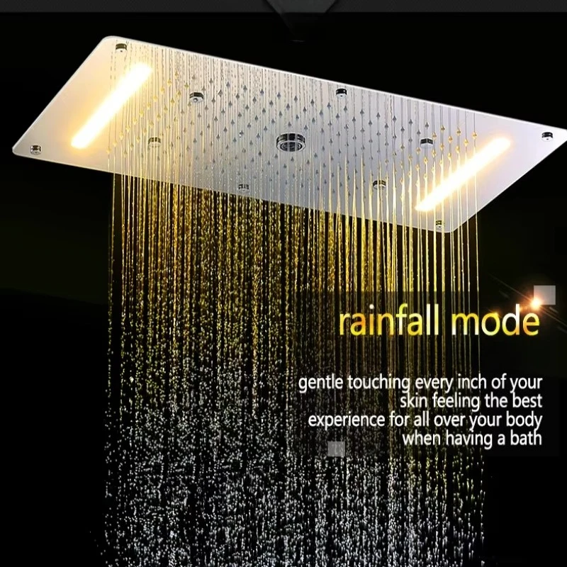 Hot and Cold LED Shower 304 SUS Ceiling Large Shower Set Rainfall, Waterfall, Column , Mist