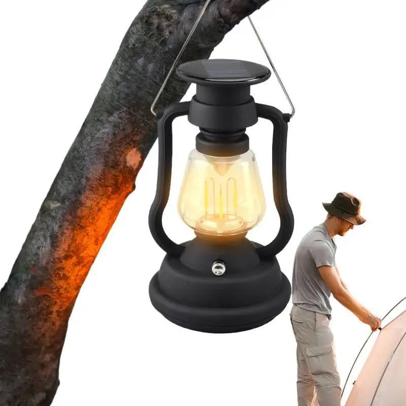 

Outdoor Camping Lights Outdoor Solar Charging LED Flashlight Rechargeable Camping Lamp Waterproof Dangling Tent Light