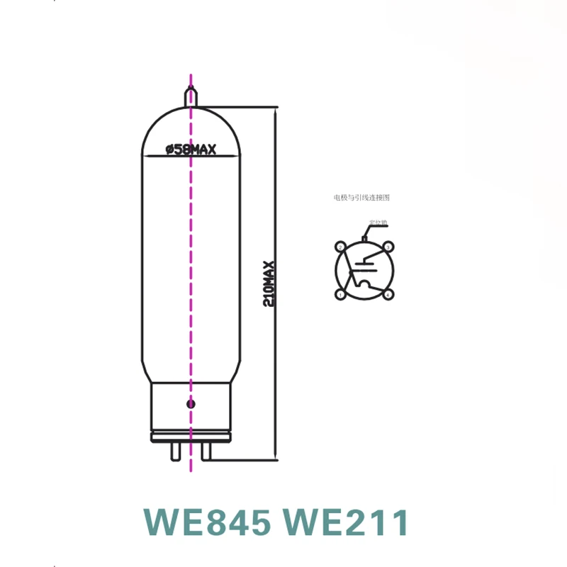 Linlai WE845 Tube Replacement PSVANE/KR845 for Tube Amplifier Replica West Electric 845 Original Factory Precision Matching