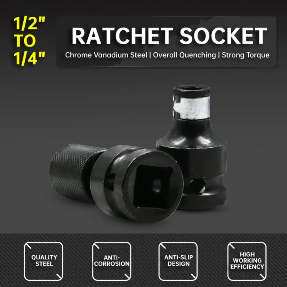 Universele Adaptieve Moersleutel Adapter Ratel Koppel Moersleutel Adapter 1/2 Inch Vierkant Naar 1/4 Inch Hex Ratel Socket Converter