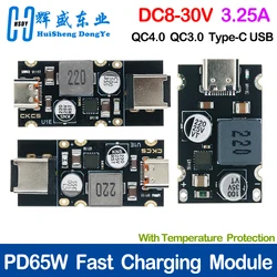 QC4.0 QC3.0 Type-C USB PD 65W Fast Charging Adapter Module DC8-32V 3.25A 65W Step Down Module For Huawei SCP/FCP Apple PD