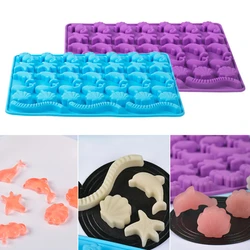 Multicavity Animal Marinho Silicone Molde De Chocolate Dolphin Candy Jelly Baking Mould Starfish Bolo Decoração Fazendo Conjunto Bandeja De Gelo Presentes