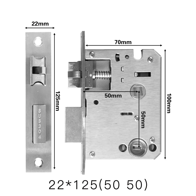 Fingerprint Lock body Specialized Mortise Smart Lock 5050 125mm-240mm