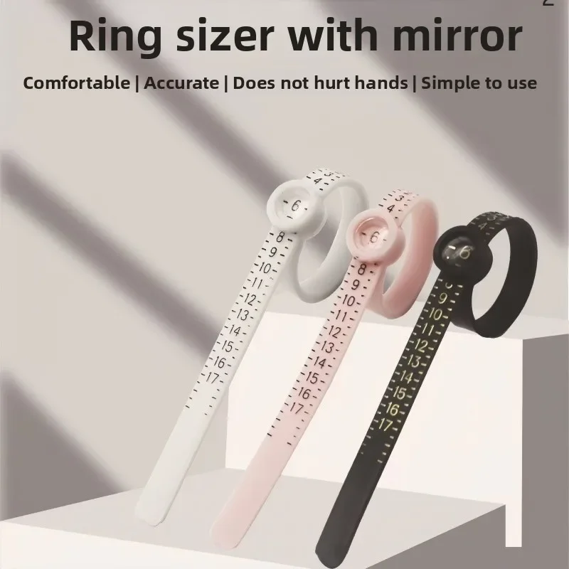 Ring with magnifying glass Measurement Ring with ring Flexible ruler Plastic size ring Size Filter Ring ruler image 2
