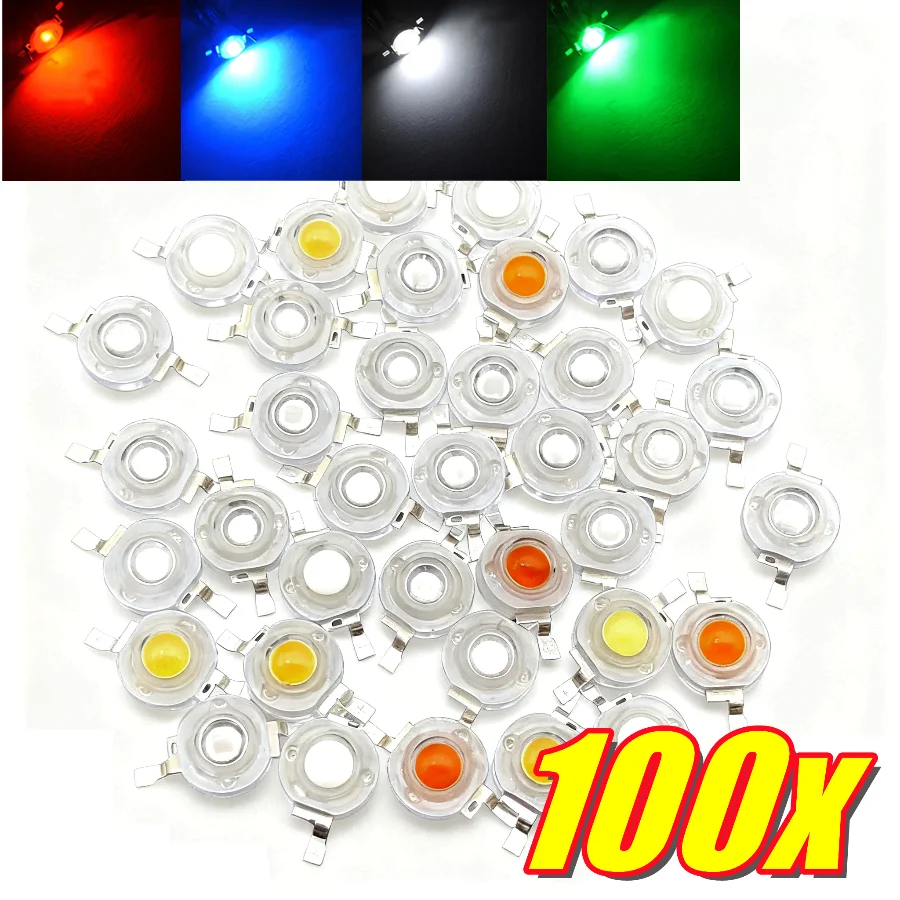 100~10PCS LED Chip 1W Lamp Bulb 2.1-3.6V 110-120LM Bead Line Emitter Diode DIY Led Light Decoration LED Bulb IC SMD Lamp Bead