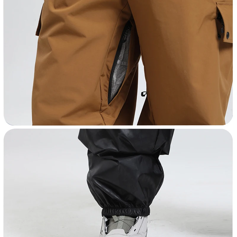 2025 ฤดูหนาวผู้หญิงกันน้ํากางเกงหิมะกีฬากลางแจ้ง Mountain Man เล่นสกีกางเกงรถจักรยานยนต์ Windproof หญิงสโนว์บอร์ดเสื้อผ้า