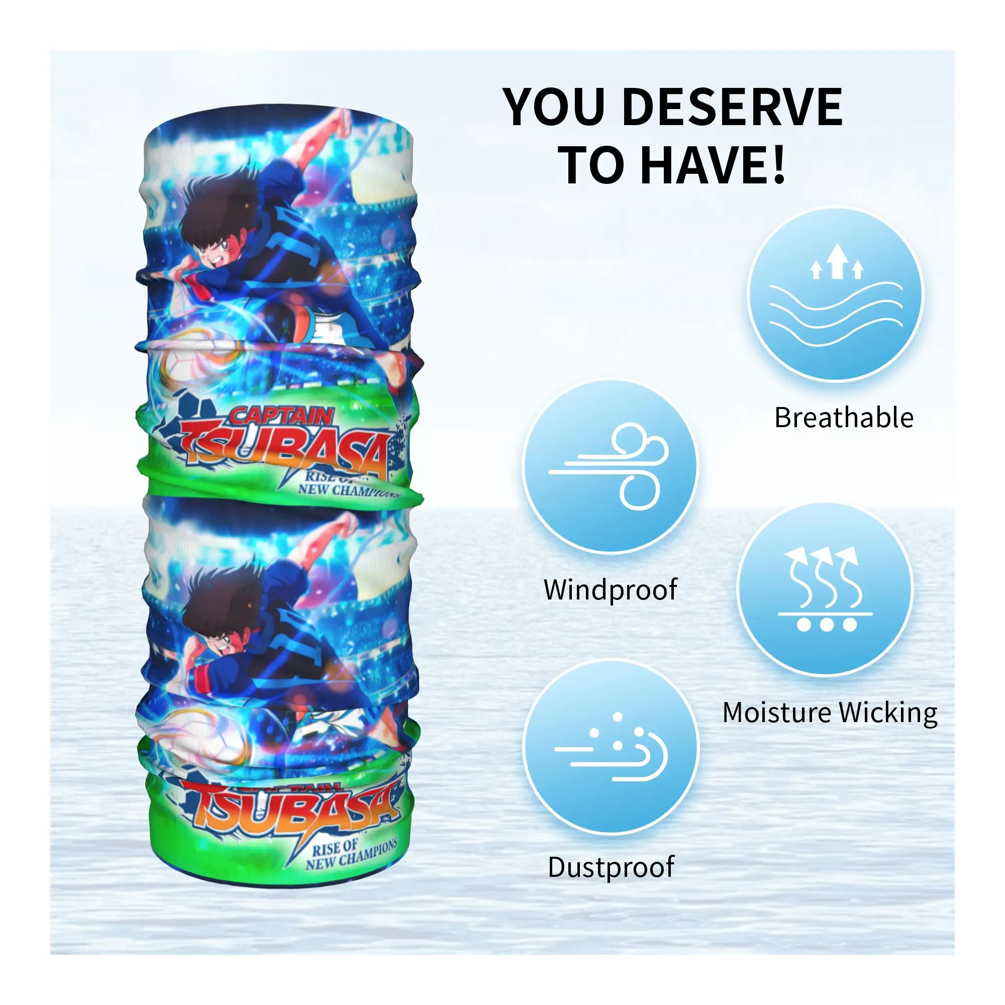 Pañuelo personalizado de capitán Tsubasa, calentador de cuello para mujeres y hombres, bufanda de tubo de esquí de invierno, polaina, cubierta facial de Manga de Anime de futbolista japonés