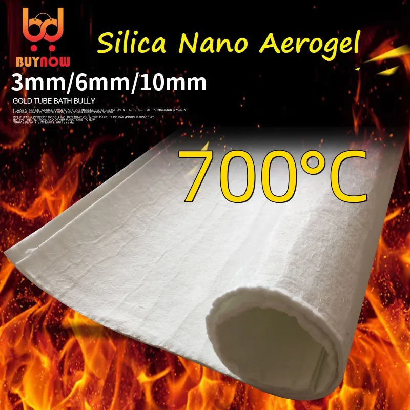 Nano Aerogel aislante ultrafino, fieltro de sílice, adecuado para tuberías de alta temperatura, espesor de 3mm, 6mm y 10mm