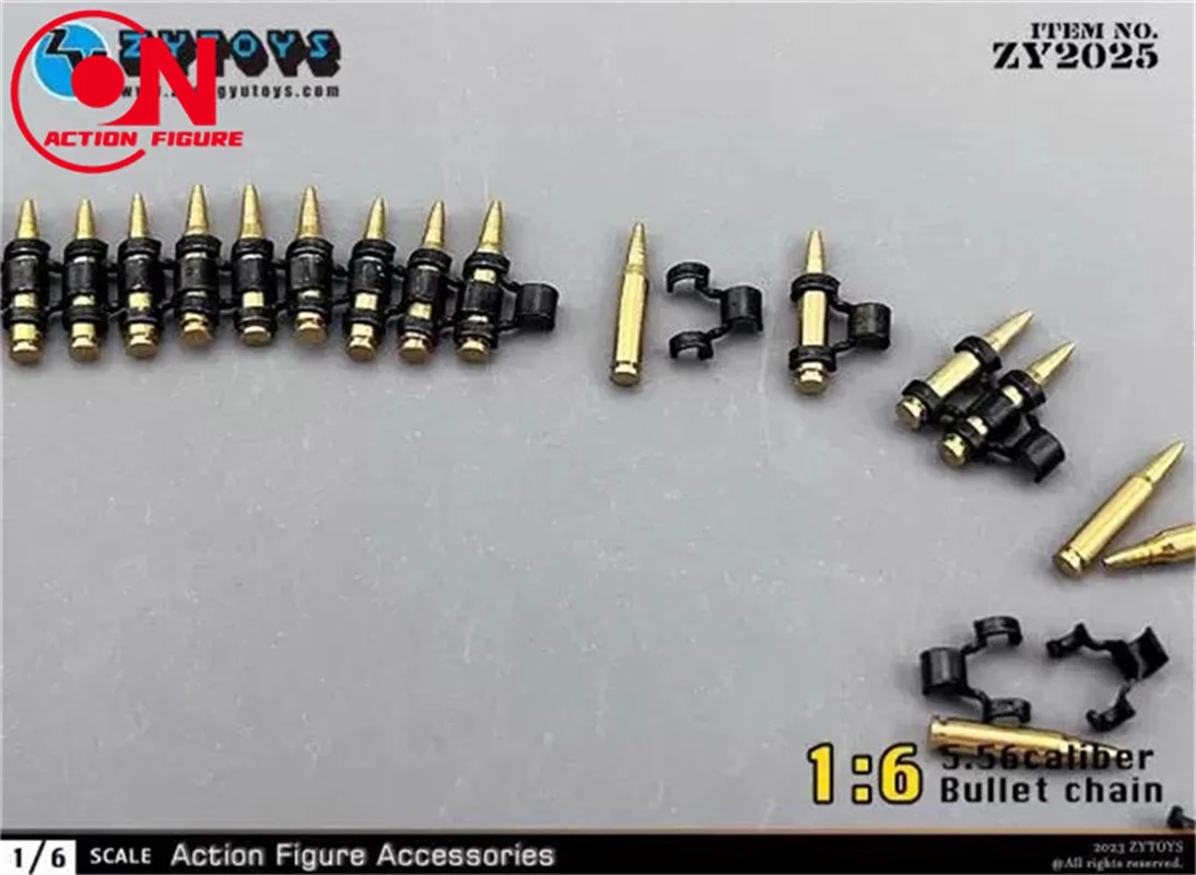 ZYTOYS ZY2025 50 pz Scala 1/6 Calibro 5.56 Catena Proiettile M27 Modello di Collegamento Puntelli di Scena Misura 12 ''Soldato Action Figure corpo