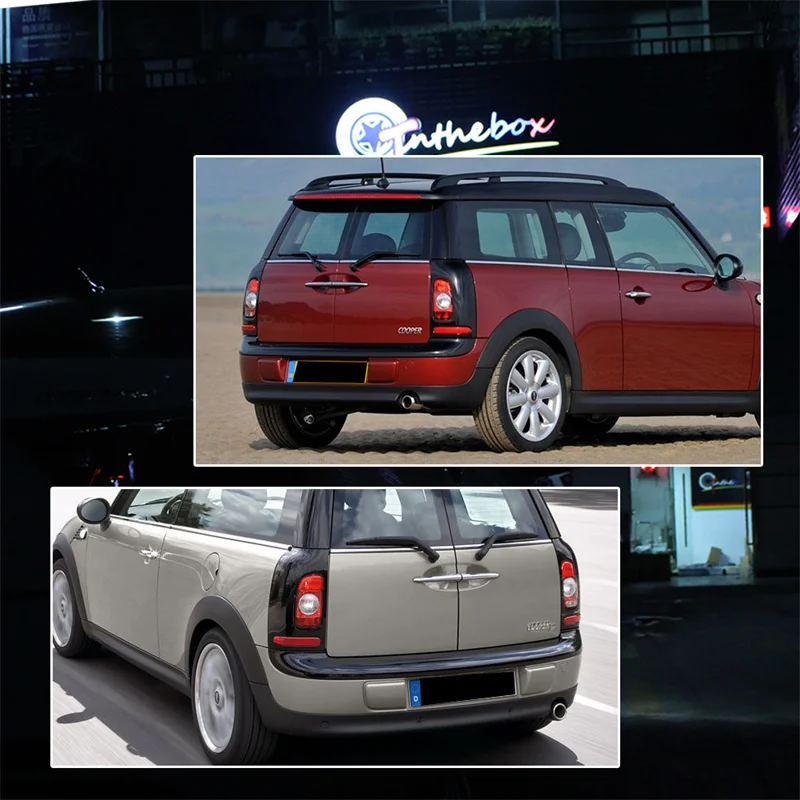 2pcs Red Lens Car Rear Bumper Reflector Tail/Brake Light Cover Housings For 2008-2014 Mini Cooper Clubman R55, No Bulb / Socket
