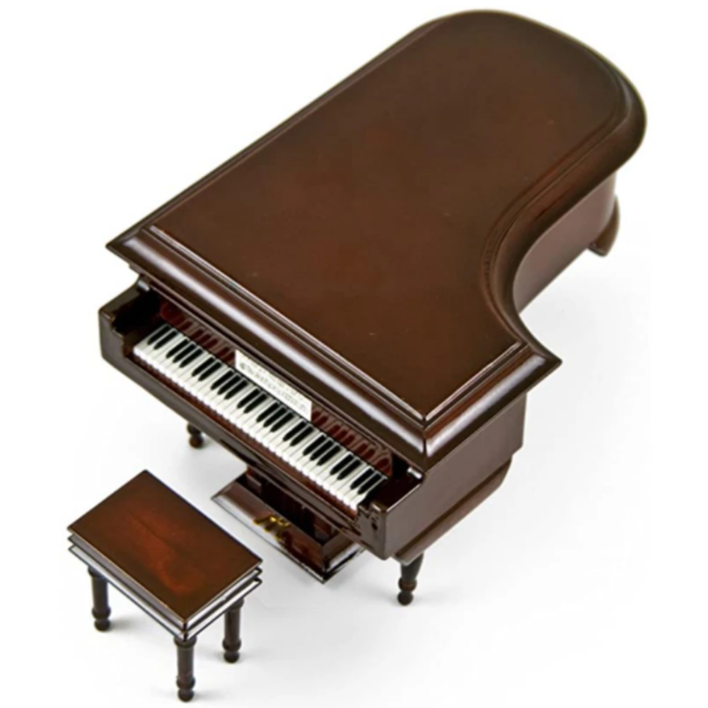 Miniature Grand Piano Model Kit Musical Instrument with Chair,for Home Office Decoration(Without