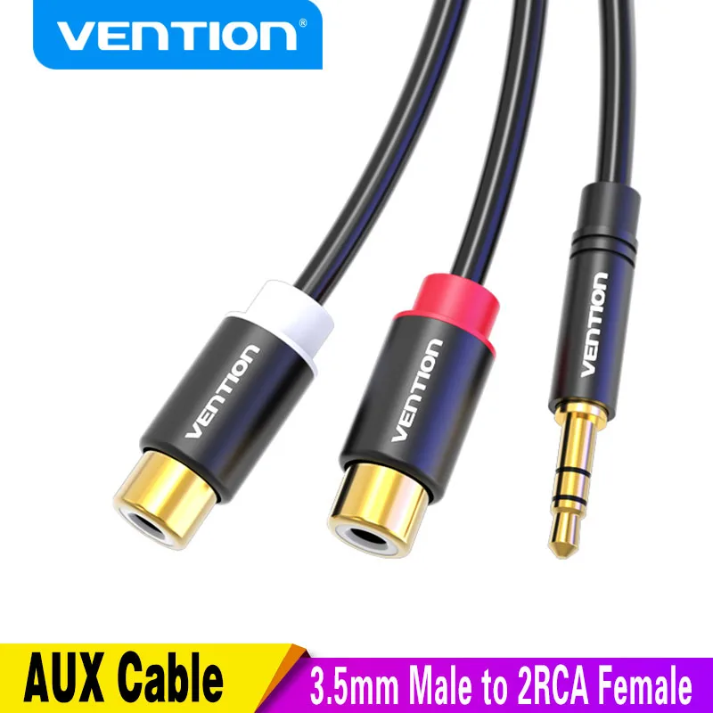 Vention 3.5mm męski na 2RCA żeński 30cm kabel AUX RCA Jack Splitter Audio Y kabel do iphone\'a głośnik komputerowy Stereo 3.5 Cabl RCA