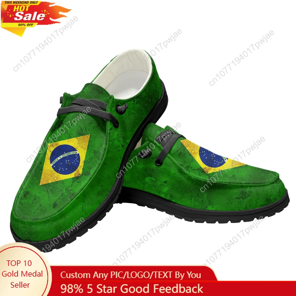 

Brazilian flag personalised print Flat Shoes Mens Womens Casual Shoes Outdoor Lightweight Footwear Hiking Fashion Prints Shoes