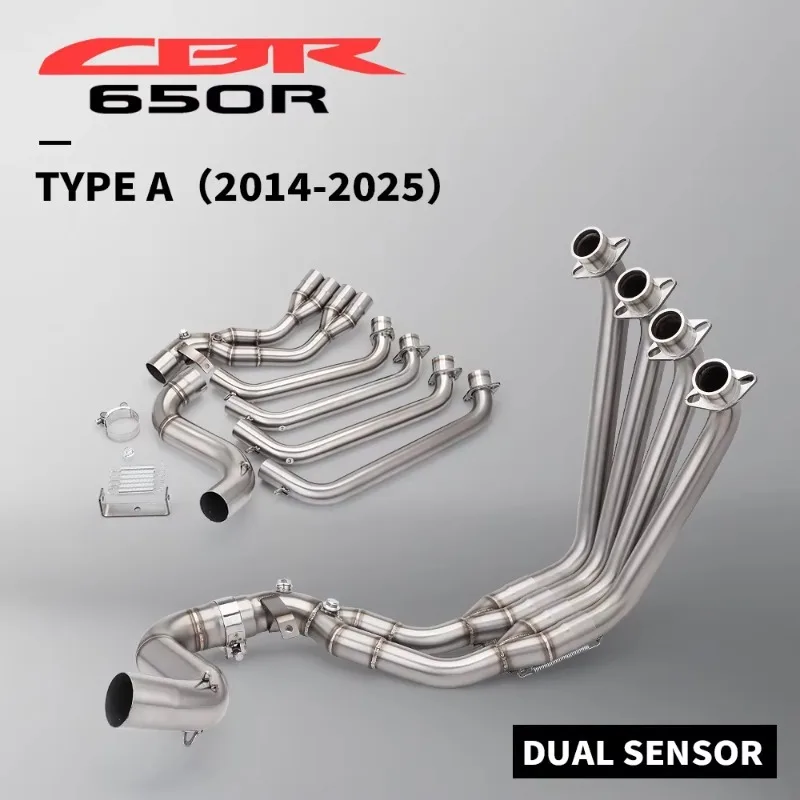 Sistem Knalpot Sepeda Motor Pipa Penghubung Depan Slip on Peredam Suara 51mm untuk Honda CB650F CB650R CBR650 CBR650F 2014 - 2025