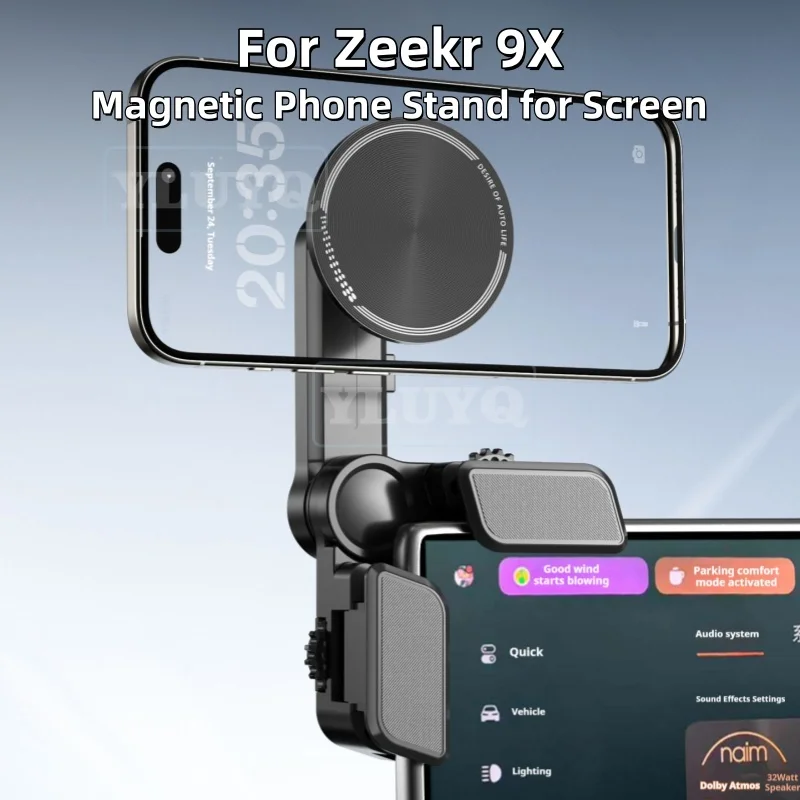 Zeekr 9X Phone Holder Car Mount Magnetic Stand Floating Screen Navigation Bracket Interior Decoration Accessories