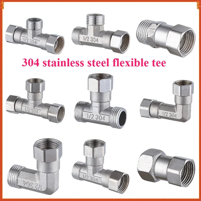 

stainless steel 1/2" union three-way angle valve water separator with union inner and outer wire elbow water pipe joint fittings