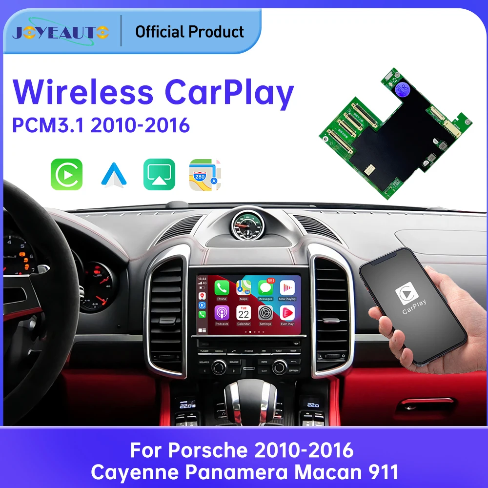 

JoyeAuto for Porsche PCM3.1 Wireless Apple CarPlay Android Auto Integrated board 2010-2016 Cayenne Panamera Mayman 911 GPS navig