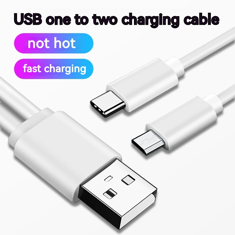 2 In 1 Data Cable One Tow Two Fast Charging Cable Charging Cable for Charging Treasure Android Type-C Fast Charging Power Cord