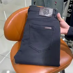 Fashion Korean Style Luxury Clothing Slim Black Designer Denim Jeans Men Smoke Gray Boyfriend Casual Streetwear Pencil Pants