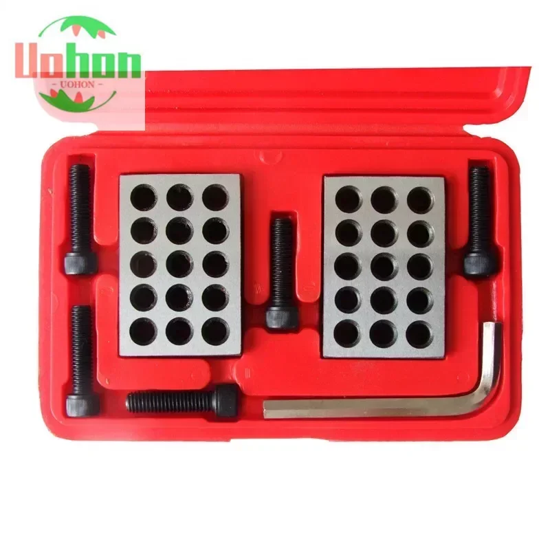 

25x50x75 Metric 23 Hole Parallel Pad 1-2-3 Milling Machine Parallel Pad Iron Vise Flat Contour Block