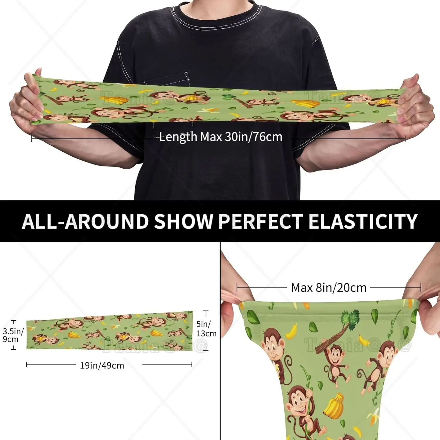 Manicotti per braccio scimmia sparatutto per donna uomo Scimmia sole rinfrescante simpatico copribraccio per animali