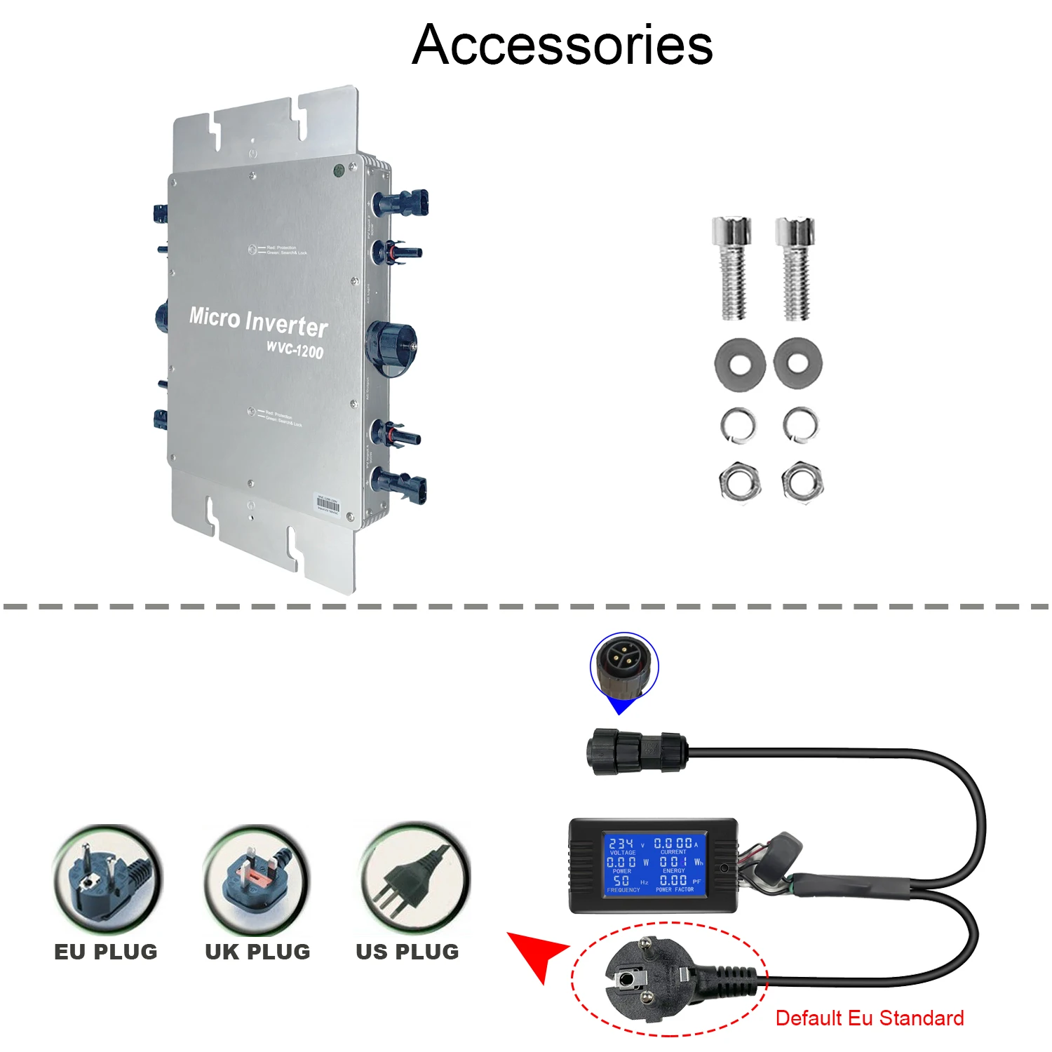 

Y&H 1200W Grid Tie Inverter Waterproof IP65 MPPT DC28-50V PV Input AC80-160V Output Solar Micro Inversor for 30V 36V Solar Panel