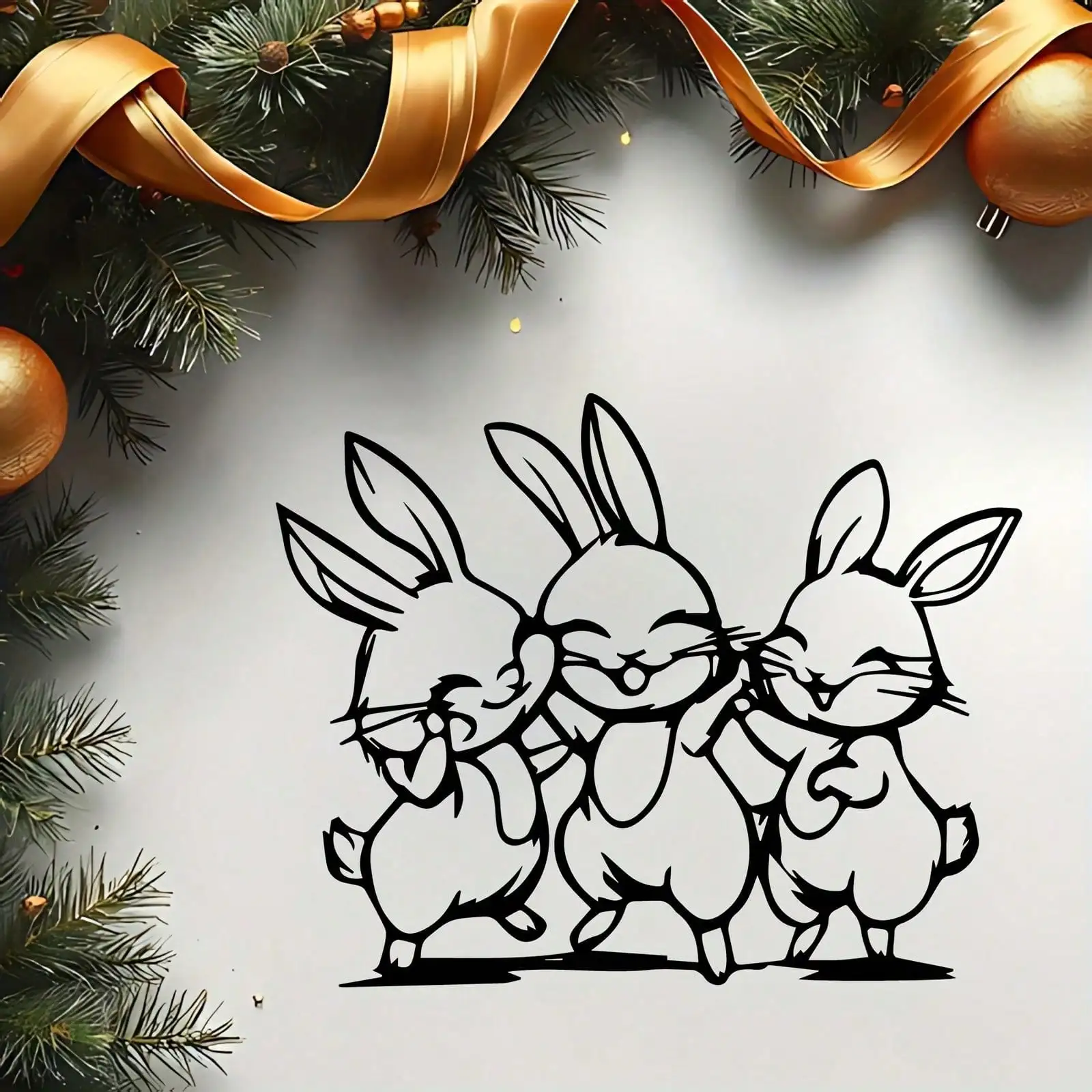 

Elegant Metal Rabbit Wall Art, Wrought Iron Garden Fence Decor, Outdoor Animal Sculpture for Easter Gift, Year Round Display