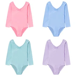 Long Sleeve Ballet Leotards for Girls Dance Jumpsuit Black Gymnastics Ballet Outfits Team Basic Top (Toddler/Little Kid/Big kid)
