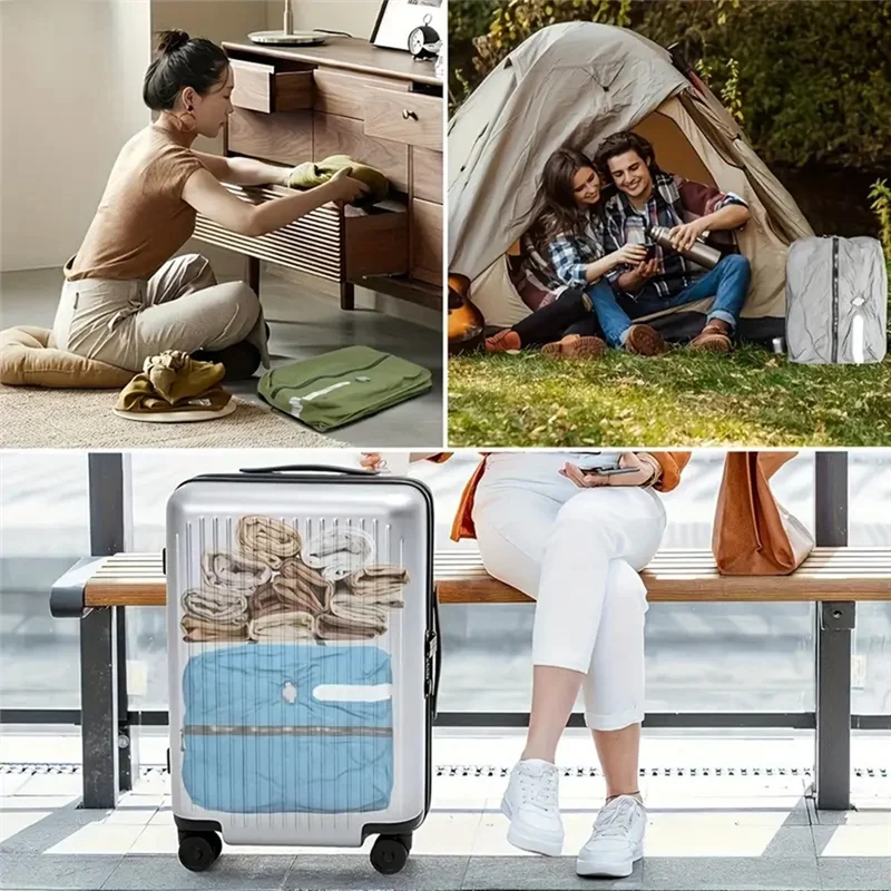 Hot Sale-2 Pcs Vacuum Bags For Travel Reusable Compression Bags For Carry On Suitcases And Backpack