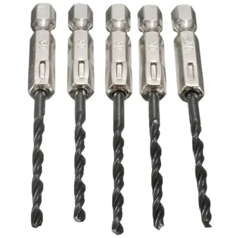 3 4 5mm High Speed Steel Nitrogen Hex Shank Drills Bits Power Tool Set For Quick Change 1 4   Hex Shank Wood Metal Working