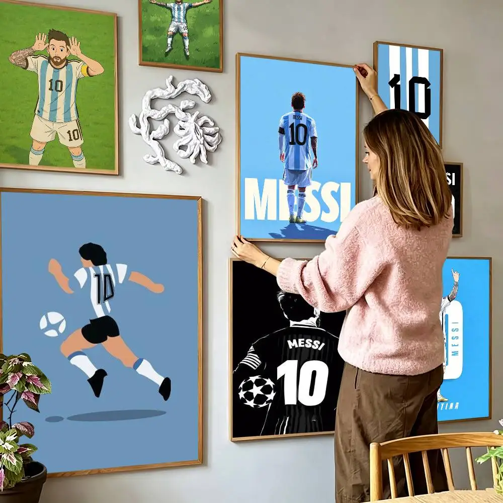 l-Lionel Messi  Poster High Quality Dorm Living Room Aesthetic Wall Decoration Painting Stickers Gift
