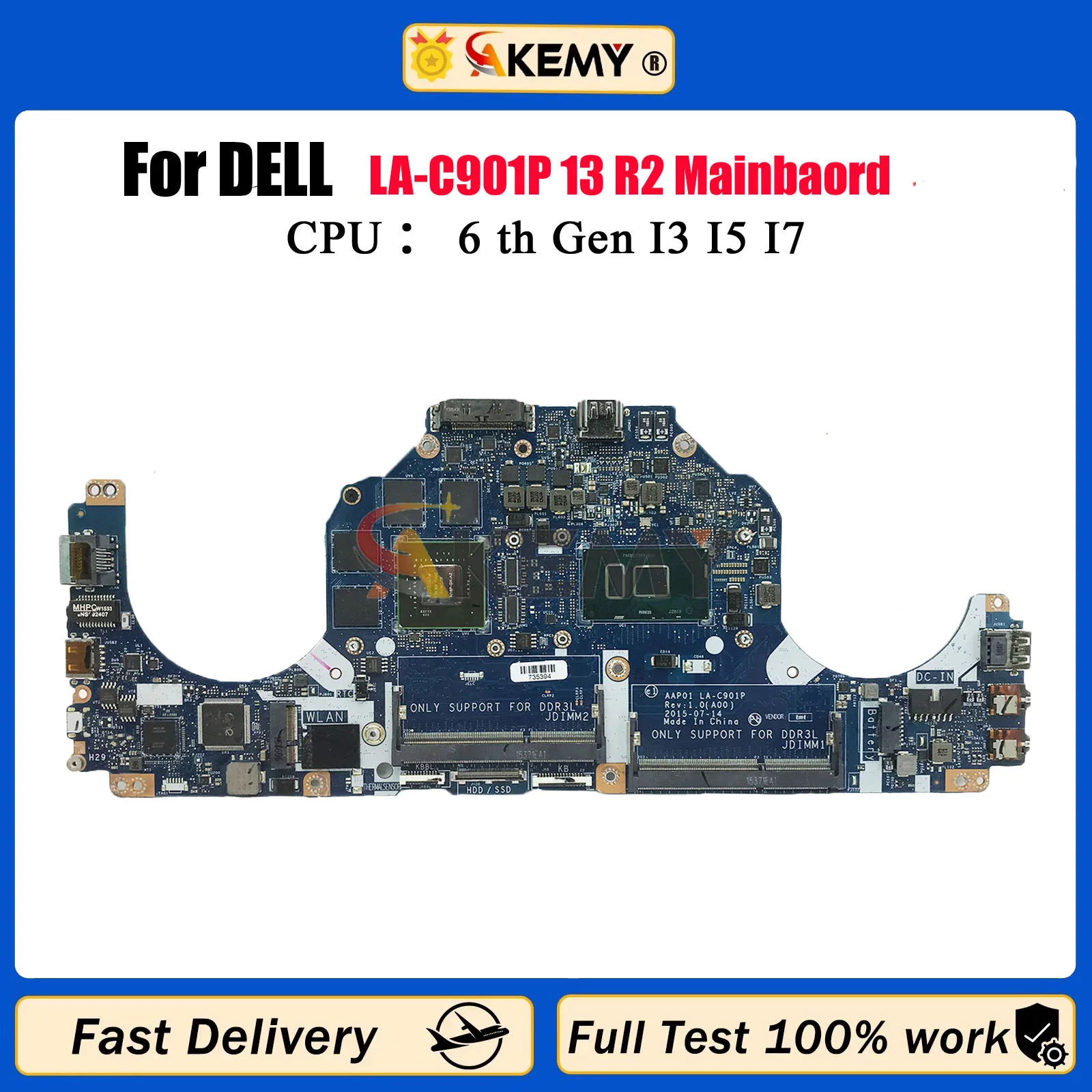 

Материнская плата для ноутбука DELL Alienware 13 R2 с процессором i5 i7 AAP01 LA-C901P CN-0NHYX3 CN-0V3TCJ DDR3, 100% протестировано, ОК