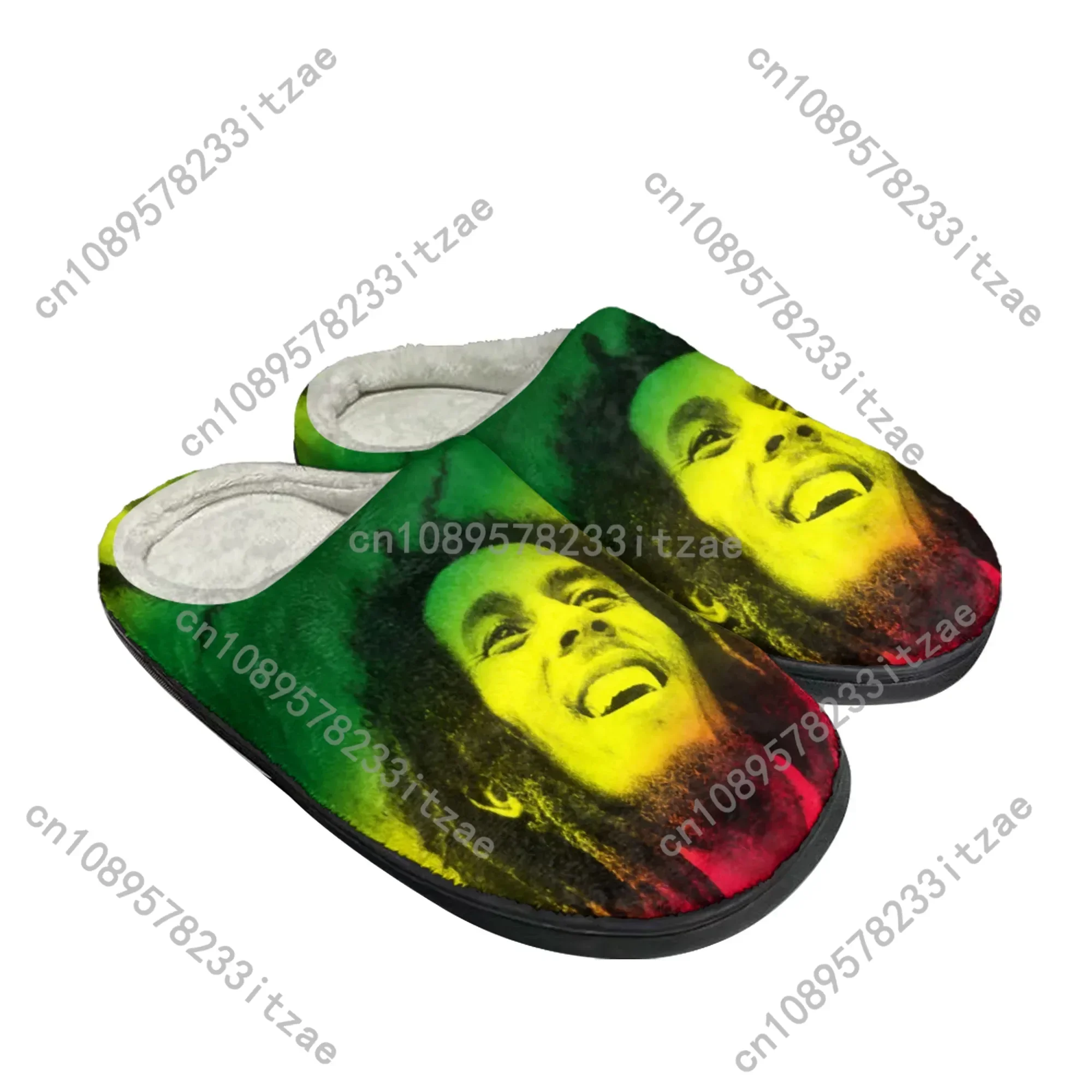 Hot Bob Marley Reggae Rasta Singer Home Cotton Custom Slippers Mens Womens Teenager Plush Casual Keep Warm Shoes Thermal Slipper
