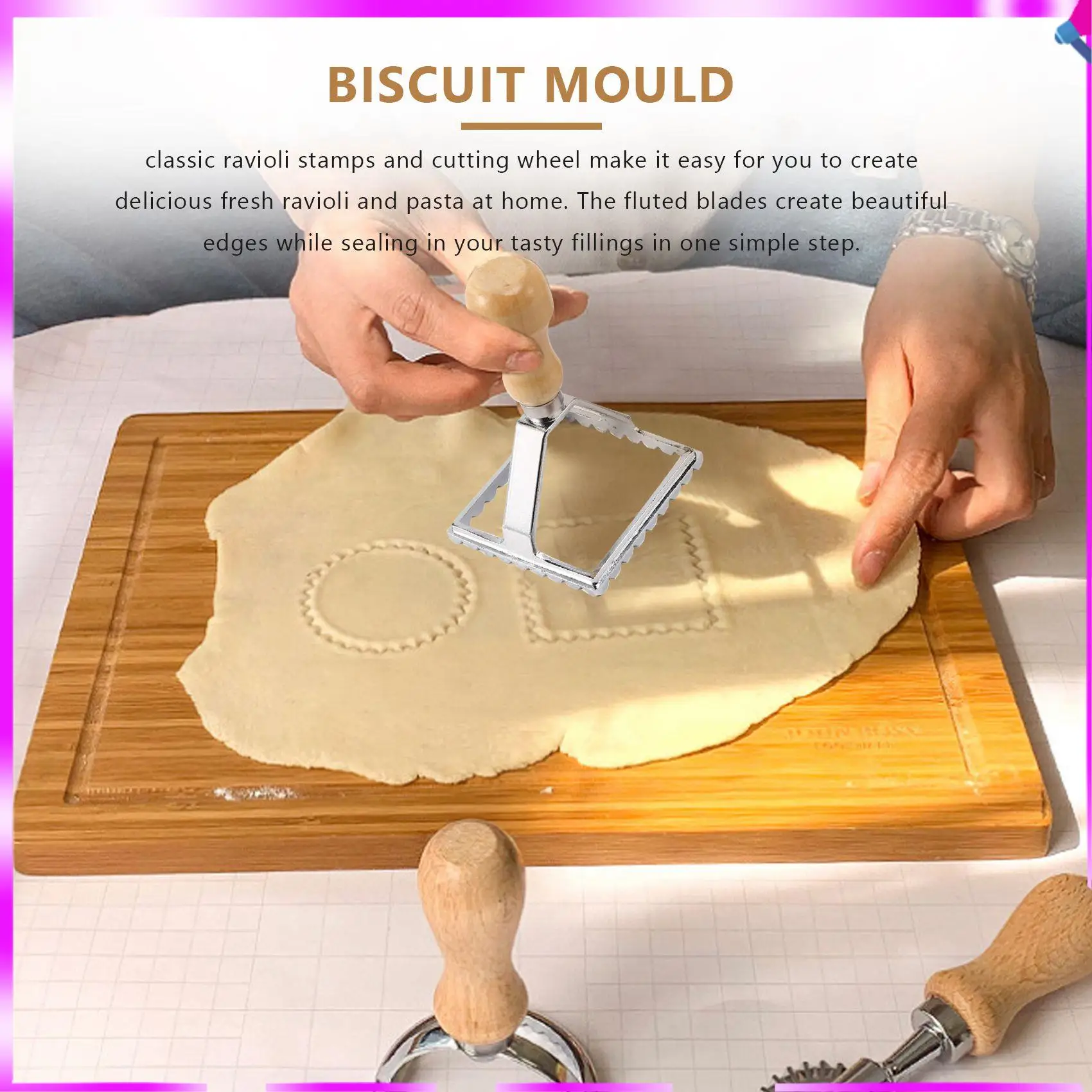 

N96R итальянский набор резаков для равиоли, пресс для макарон, кухонный набор насадок, инструмент для изготовления равиоли, набор штампов для равиоли, кондитерское колесо, 4 шт.