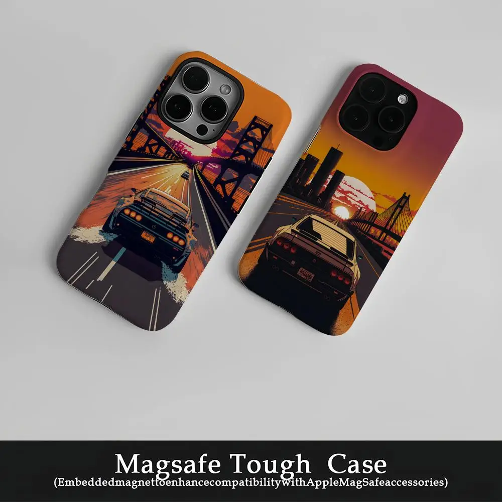 

Japanese J-JDM Drift Car Phone Case Film Korean INS For IPhone 16 15 14 13 12 11 Pro Max Plus Luxury Magnetic Double-layer Cover