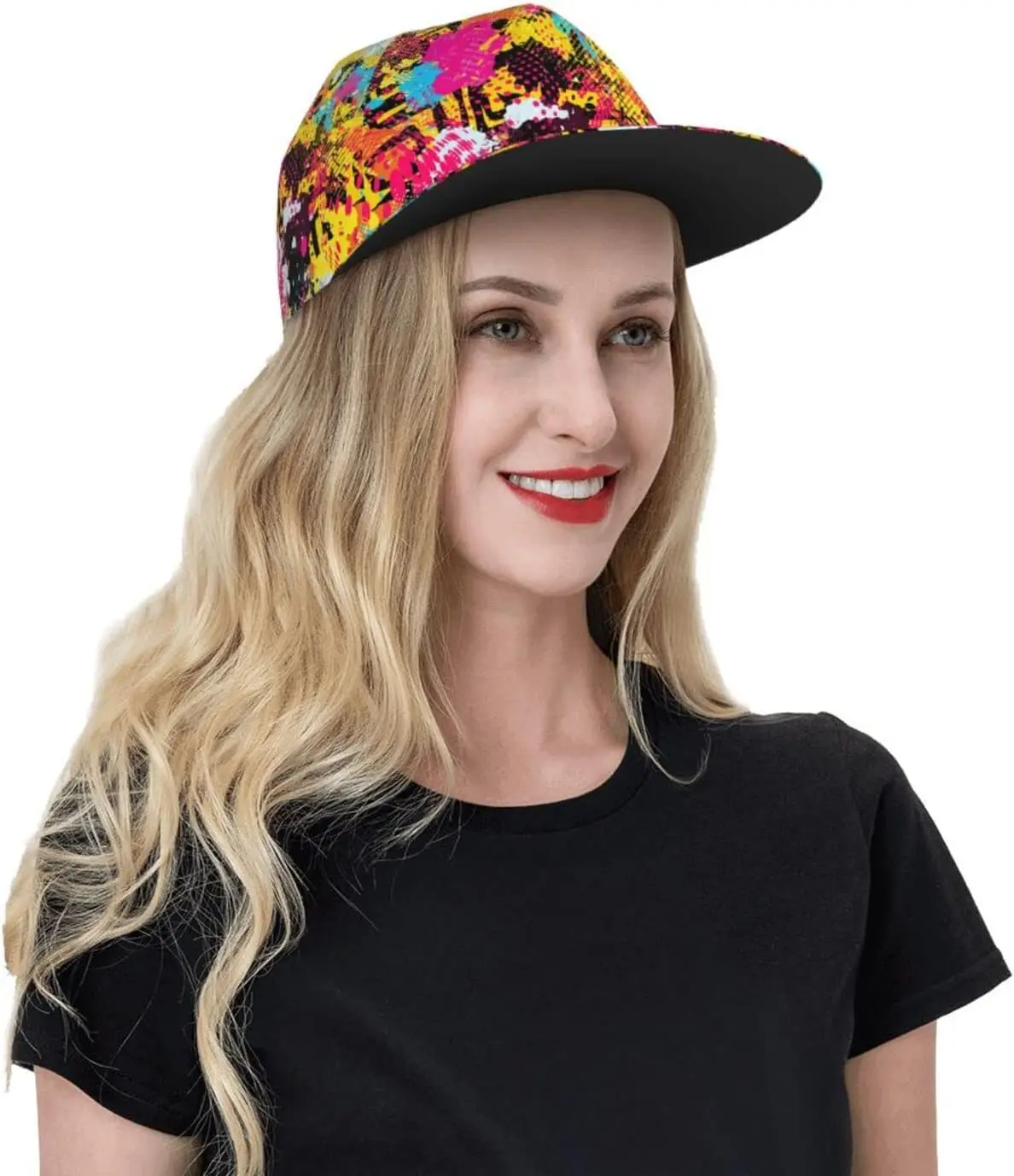 Graffiti Snapback Hat for Men Women Hip-hop Adjustable Baseball Cap Flat Bill Visor Trucker Cap Unisex