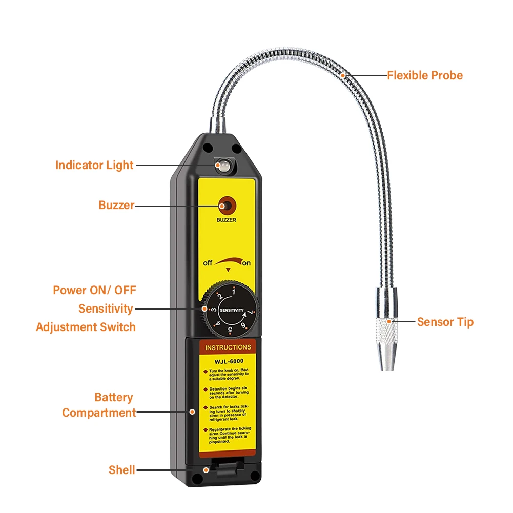 WJL-6000 Freon Leak Detector สารทําความเย็นฮาโลเจนเครื่องตรวจจับ Air Conditioner HCFCs เครื่องทดสอบก๊าซการตรวจจับเครื่องมือ