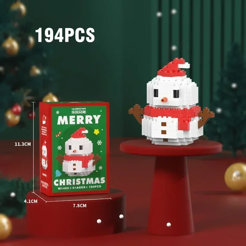2025 presente de natal bloco de construção série papai noel rena quebra-cabeça montagem tijolo mesa jantar decoração brinquedo natal
