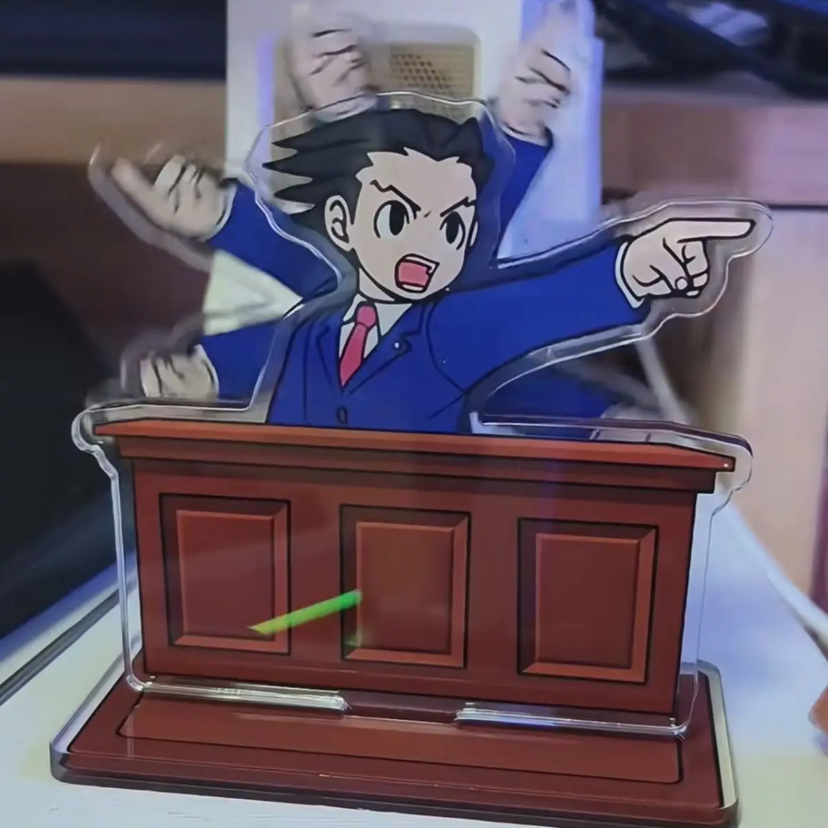 Anime Action figure Toy AVG Games Ace Attorney Gyakuten Saiban Phoenix Wright Acrylic creative rotating toy tabletop decoration