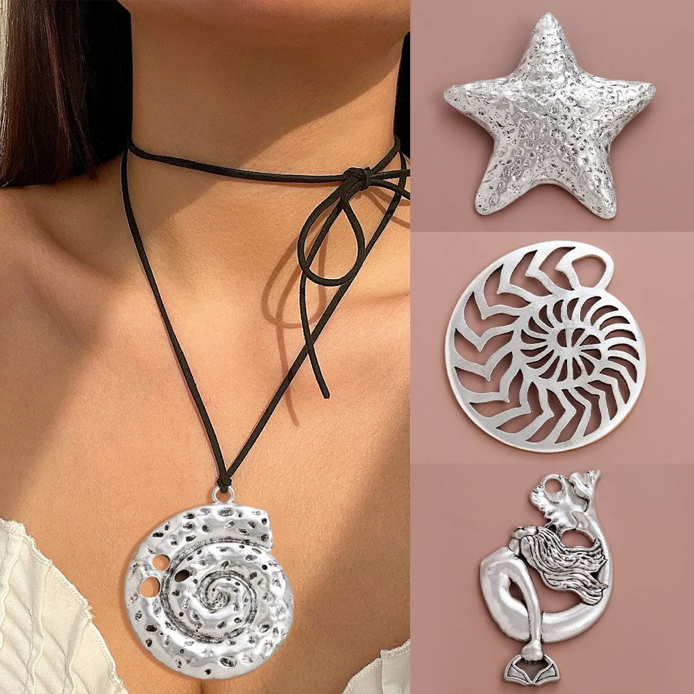 قلادة قلادة من سبيكة نجمة السمكة الشهيرة من سلسلة العطلات البحرية الأوروبية والأمريكية