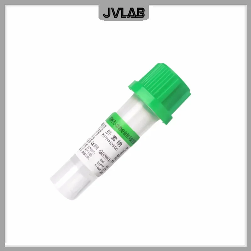 Sterile Micro Blood Collection Tube with Heparin Sodium Additives Green Cap Vac Tube Vacutainer for Child 0.5ml CE Mark 100/PK