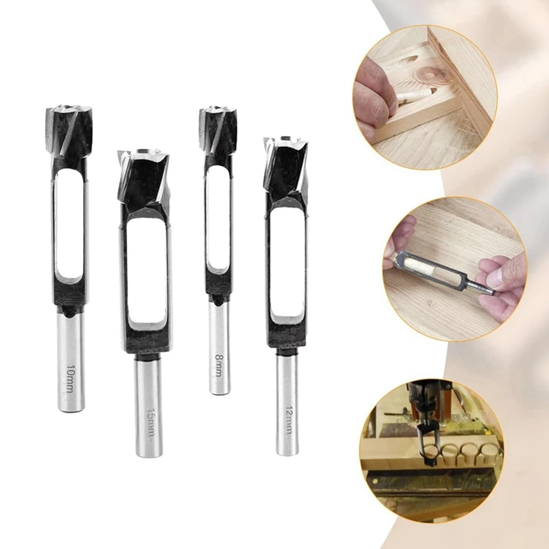 ГОРЯЧИЙ! 4 шт. 8/10/12/15 мм резак для дюбеля по дереву с хвостовиком 13 мм, режущие инструменты для дюбеля с шипом, деревообрабатывающее сверло